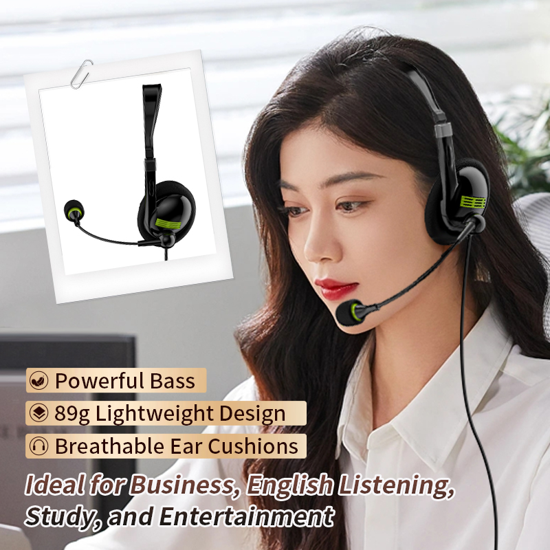 call center with headphone with mic
