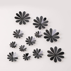 12 Piezas <span class=keywords><strong>de</strong></span> Adhesivos Decorativos <span class=keywords><strong>de</strong></span> Pared con Flores Metálicas 3D, Arte Floral para Decoración <span class=keywords><strong>de</strong></span> Fiestas <span class=keywords><strong>de</strong></span> Cumpleaños, Baby Shower, Bodas - Product Image 4