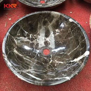 KKR liso pulido de mármol de Carrara disipador buque nacional de mármol marrón <span class=keywords><strong>cuenca</strong></span> - Product Image 1
