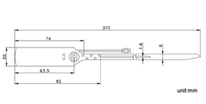 Giày An Ninh Tag 375Mm 14.76Inch Nhựa Số Thẻ An Ninh Con Dấu Xe Đẩy Con Dấu Nhỏ Con Dấu Nhựa Cho Hàng May Mặc Và Túi Xách - Product Image 5