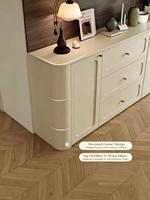 Buffet de style crème français sur mesure, armoire de cuisine pour café et meuble de rangement pour salle à manger avec quincaillerie à fermeture douce