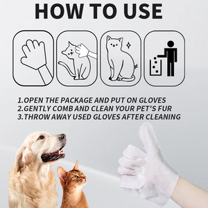 Lingettes désodorisantes pour le nettoyage des animaux de compagnie, gants <span class=keywords><strong>hypoallergéniques</strong></span> naturels pour chat et chien - Product Image 5