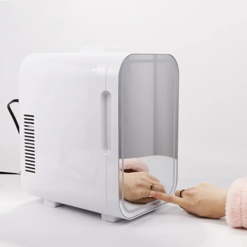 Mini geladeira portátil para maquiagem, mini frigorífico para quarto de beleza