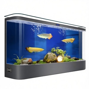 Aquarium rectangulaire moderne de luxe en bois sur pied, écologique, pour salon, taille moyenne/grande, sans changement <span class=keywords><strong>d</strong></span>'eau requis, intelligent - Product Image 4