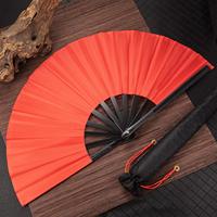 HY Wholesale Éventail de danse de 33 cm avec impression personnalisée pour le Nouvel An chinois, grand éventail de Kung Fu en bambou, pour l'approvisionnement transfrontalier