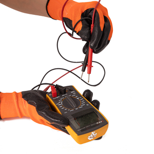 سلامة البناء ، قبضة نتريل سوداء برتقالية ، الحياكة القوية لأعمال البستنة والبناء - Product Image 6