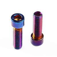 Tornillos de Titanio M3 M5 M6 M8 x 1.25 x 20mm 10mm - 65mm, Paso 1.0mm, Tornillos Allen de Cabeza Hexagonal de Titanio para Asiento de Bicicleta de Carretera DIN913