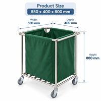 Chariot de service clinique pour articles usagés avec roulettes mobiles pour le stockage du linge usagé et le transport hospitalier