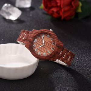 Montre à quartz de luxe abordable populaire, montre décontractée classique de niche avec cadran en bois - Product Image 4