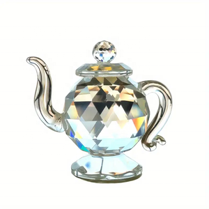 Уникальный Дизайн Статуэтки хрустальные изделия свадебные подарки на день рождения День рождения украшение стола милый хрустальный стеклянный чайник - Product Image 1