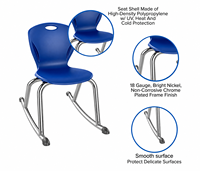 Chaise d'étudiant moderne en plastique bleu marine, pliable, durable, avec design empilable pour l'école, la salle de sport, l'hôpital, la chambre et l'extérieur