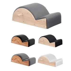 Baril correcteur <span class=keywords><strong>de</strong></span> colonne vertébrale en bois massif professionnel pour Pilates - Revêtement en microfibre et rembourrage en éponge haute densité pour le fitness du tronc - Product Image 4