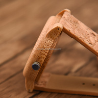 Jam Tangan Kayu Antik Kustom Berkualitas Tinggi dengan Tali Kulit Pria, Kaca Atas Terukir, Kayu Bambu, Jam Tangan Mewah