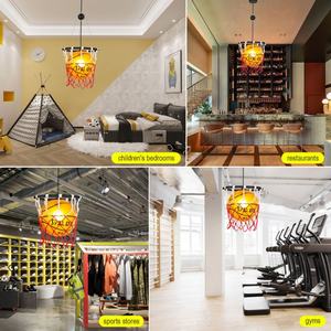 Luminaires suspendus de style <span class=keywords><strong>basket</strong></span>-ball rétro américain, design créatif et personnalisé, lustre décoratif LED en fer et verre, blanc chaud, pour centres commerciaux de grande hauteur - Product Image 5