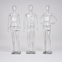 Mannequin transparent en fibre de verre, homme/femme, corps entier, articulations réglables, accessoires de présentation de vêtements, vitrine de magasin, photographie