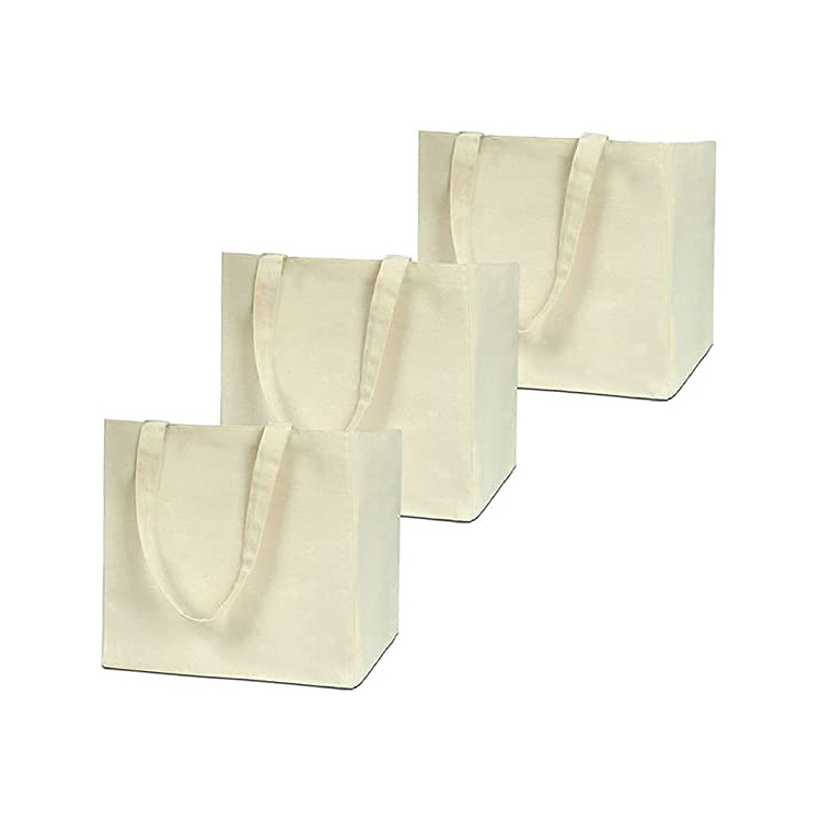 Washable Eco-friendly Reusable Heavy Duty Double Bottom Canvas Tote Bags