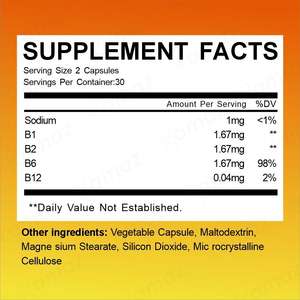 VitaHall OEM Marque Privée Offre Spéciale Gélules de <span class=keywords><strong>Vitamine</strong></span> B Complexe Qualité Alimentaire 100% Pure <span class=keywords><strong>Vitamine</strong></span> <span class=keywords><strong>B12</strong></span> Complément Quotidien Adulte 60 - Product Image 3