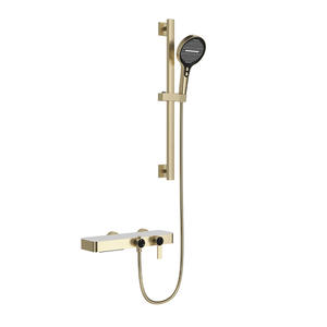 Vimijia Dual-Function Portable Bathroom Shower Set Liftable Faucet Cross-Border Exclusive Brushed <b>Gold</b> Bath Hardware - Product Image 6