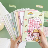 Cuaderno Económico A5 con Impresión de Dibujos Animados Súper Lindos, Papelería Creativa para Escuela Primaria, Útiles Escolares Kawaii