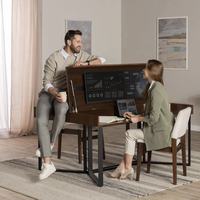 Fabricant de meubles, mécanisme de couvercle rabattable personnalisé et design ergonomique pour bureau d'ordinateur avec compartiment de rangement caché