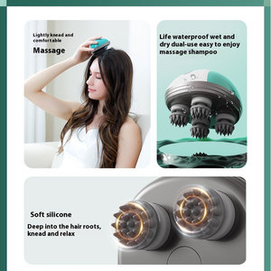 Massageador de cabeça inteligente com vibração, bateria de 1200mAh, peso de 230g, proporciona energia de longa duração, cuidado profundo do couro cabeludo, melhora o sono. - Product Image 3