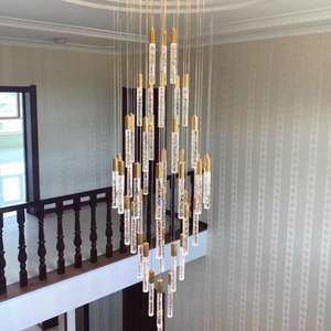 Роскошные Большие Современные длинные хрустальные люстры highend для гостиничных залов, лестничные светильники, светодиодная люстра - Product Image 3