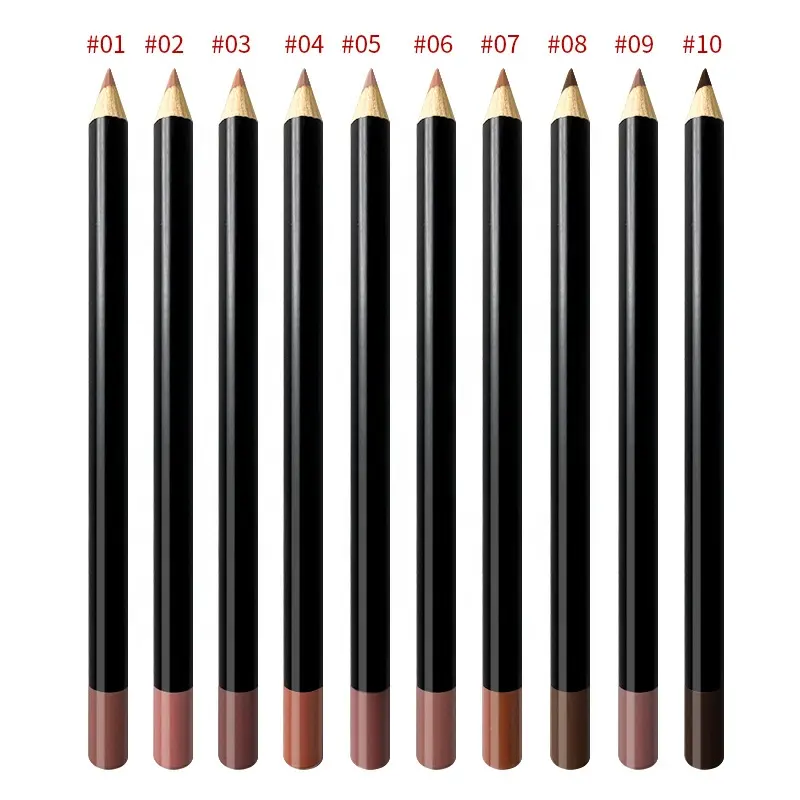 Logo personalizzato 20 colori OEM Black lipliners impermeabile private label lip liner cosmetici lipliner matita