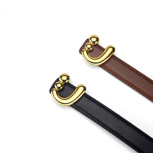 <span class=keywords><strong>Cintura</strong></span> da Donna all'Ingrosso, Larghezza 2cm, Classica ed Elegante, Personalizzabile, in Pelle <span class=keywords><strong>Marrone</strong></span> con Fibbia in Lega Semplice e Originale - Product Image 3