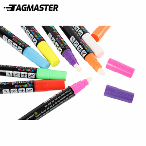 Lot de marqueurs à <span class=keywords><strong>craie</strong></span> <span class=keywords><strong>liquide</strong></span> à pointe plate de 6mm-8 couleurs chacune | Marque Tagmaster - Product Image 6