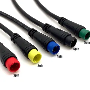 IP65 2 3 4 5 6 pin waterproof electric scooters bike cable wire to wire connector