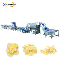 Automatische industriële aardappelverwerkingslijn, groenteborstel-schiller, bubbelspoelmachine, snijmachine, aardappelproductielijn