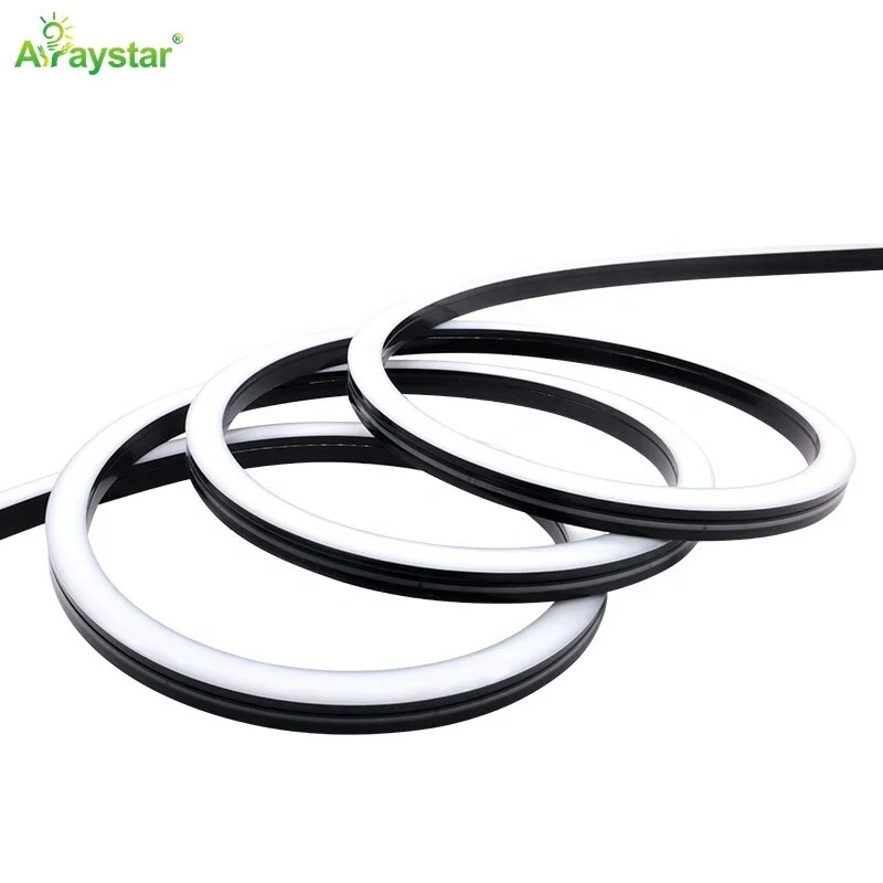 IP67 Waterproof Side Bend 16*16mm LED Black Silicone Neon Strip Light for Architectural Lighting