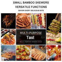 JIAHUI Mini brochettes à cocktail 9 cm, brochettes en bambou à trois pointes, bâtonnets de dégustation et garnitures pour boissons, qualité restaurant, certifiées FSC FDA LFGB, vente en gros