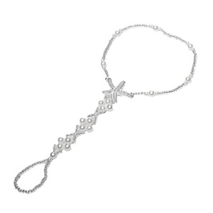 Tobillera para Mujer, Imitación de Perla, Cristal, Estrella de Mar, Estilo Bohemia, Joyería para Fiesta en la Playa, Cadena Plateada - Product Image 5