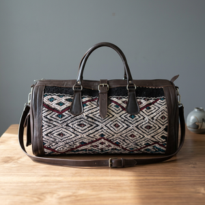 Sac de voyage unisexe de luxe classique en cuir véritable de haute qualité, élégant, avec poignée souple et fermeture éclair intégrée - Product Image 4