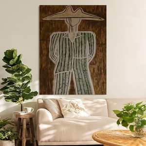 Pintura al Óleo Realista Moderna de Retrato de Vaquero <span class=keywords><strong>del</strong></span> Oeste Abstracto Pintado a Mano sobre Lienzo por B&C Art - Product Image 5