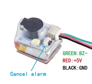 FPV 멀티 로터 레이싱 드론 비행 컨트롤러 용 LED 부저 알람이있는 JHE42B 5V 슈퍼 시끄러운 부저 추적기 110dB