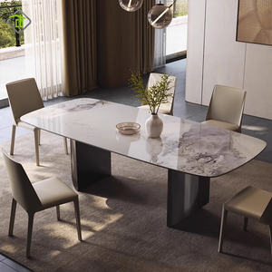 <span class=keywords><strong>Table</strong></span> à manger de luxe pour la maison de <span class=keywords><strong>style</strong></span> <span class=keywords><strong>scandinave</strong></span>, ensemble <span class=keywords><strong>table</strong></span> à manger extra longue <span class=keywords><strong>extensible</strong></span> en ardoise - Product Image 4