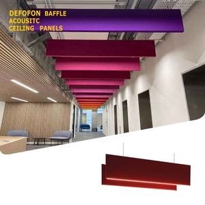 Plafond suspendu acoustique vertical en <span class=keywords><strong>laine</strong></span> <span class=keywords><strong>de</strong></span> <span class=keywords><strong>verre</strong></span>, design faux cloison, <span class=keywords><strong>prix</strong></span> usine, pour la décoration <span class=keywords><strong>de</strong></span> salles et <span class=keywords><strong>de</strong></span> magasins, classe A2 ignifuge - Product Image 1