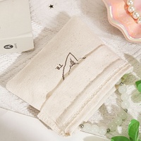 Petit sac à cordon en toile biologique écologique pour collier de boucles d'oreilles Pochette à bijoux en toile de coton avec logo imprimé personnalisé