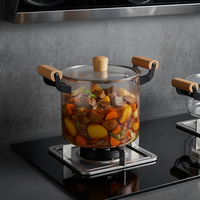 Marmite en verre borosilicate de haute qualité, résistante à la chaleur, pour usage domestique, pot à thé parfumé, pot santé, pot à soupe transparent