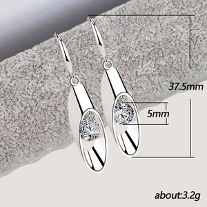 Orecchini pendenti a goccia cilindrici, eleganti, da ufficio, per tutti i giorni, gioielli da donna - Product Image 3