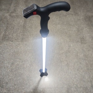 Bâtons de randonnée lumineux uniques en alliage d'aluminium, ultralégers, à poignée droite, pour personnes âgées, équipement de randonnée nocturne - Product Image 4