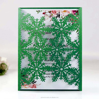 Tarjeta de invitación de corte láser para Navidad, copo de nieve y copo de nieve, gran oferta