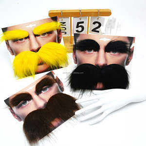Divertido <span class=keywords><strong>Disfraz</strong></span> HLC, Barba y Bigote Postizos, Cejas Esponjosas, Accesorios para Disfraces de Caballero, Fiesta de Graduación, Cosplay, Decoración de Cejas y Bigotes - Product Image 6