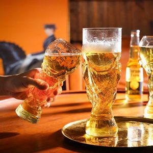 Zogifts creativo coppa del mondo di calcio forte dio grande capacità birra vetro borosilicato bottiglia di acqua Pong coppe Hexag - Product Image 6