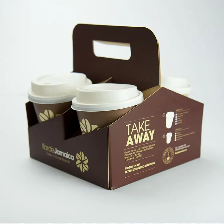 Tùy Chỉnh Giá Rẻ Mang Đi Uống Nóng Trà Tàu Sân Bay Papercup Với Xử Lý Dùng Một Lần Kraft Giấy Cốc Cà Phê Chủ