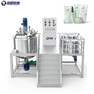 Zt 500L 1T industrial fixed vacuum emulsifier homogenizer mixing machine cosmetic mixer machine cream paste reactor blender