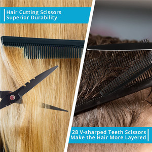 Ciseaux à cheveux en forme d'oiseau noir de 6 pouces, en acier inoxydable chromé, outils de salon de beauté - Product Image 4