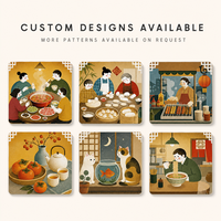 Sous-verre en céramique personnalisé avec motif de dessin animé, finition mate, résistant à la chaleur, sous-verre carré en céramique pour la décoration de table de bistrot